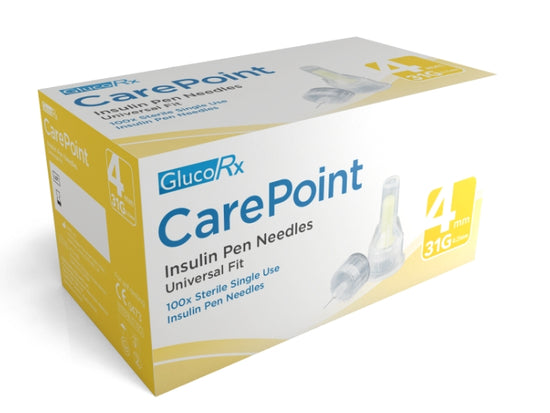 CarePoint Pen Needles 31g 4mm - Pack of 100