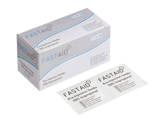 Fast Aid Pre-Injection Isopropyl Alcohol Swabs Pack of 100